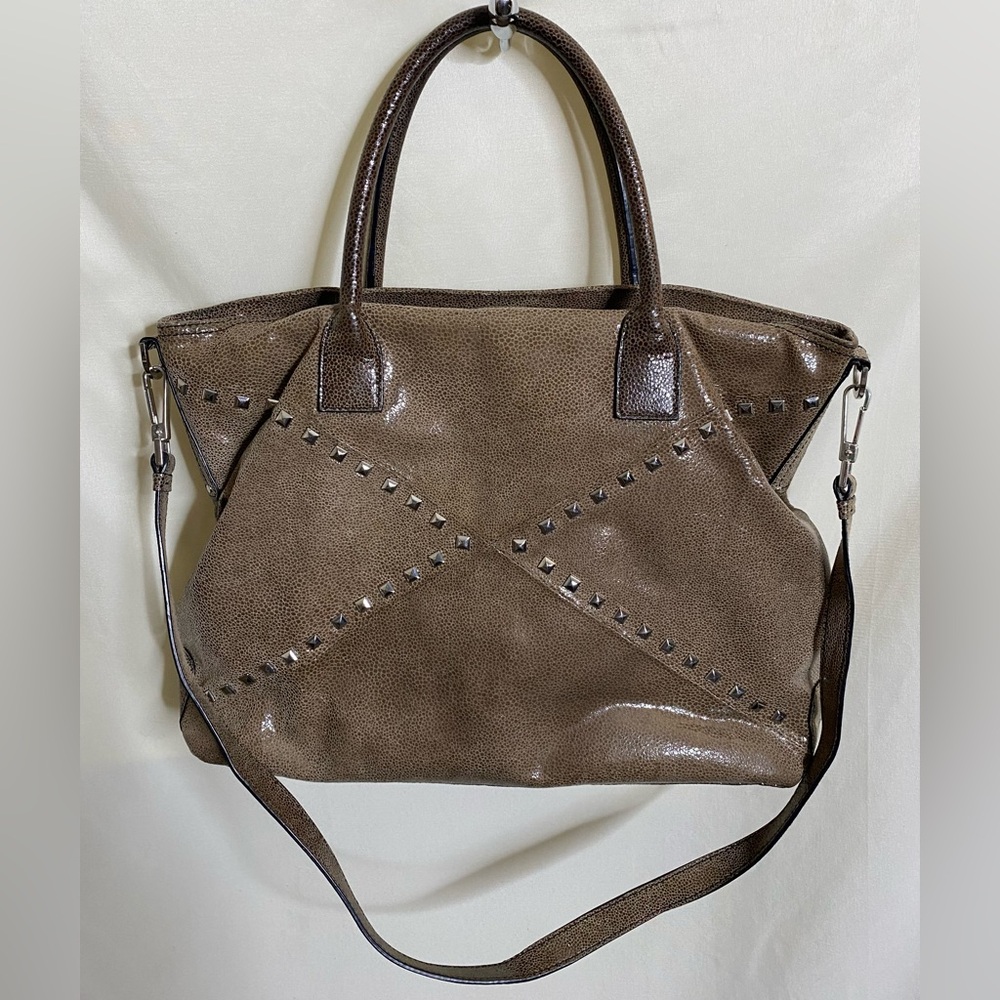 Rare Katherine Kwei New York Studded Leather Two Way Bag